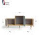 Meuble de rangement EX AEQUO - Chêne Clair - Porcelaine - Curacao - Terracotta - 127