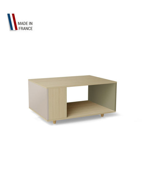 Table basse LIGATIO Chêne Clair - Cachemire - Olive