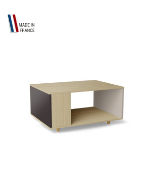 Table basse LIGATIO Chêne Clair - Graphite - Cachemire