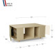 Table basse GRANDE LIGATIO Chêne Clair - Olive - Porcelaine
