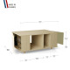Table basse GRANDE LIGATIO Chêne Clair - Porcelaine - Olive