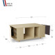 Table basse GRANDE LIGATIO Chêne Clair - Porcelaine - Graphite