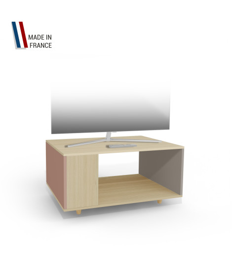 Meuble TV NEXIUM Chêne Clair - Abricot - Sienne