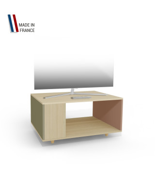 Meuble TV NEXIUM Chêne Clair - Olive - Terracotta