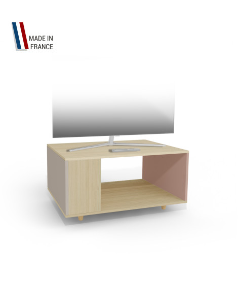 Meuble TV NEXIUM Chêne Clair - Cachemire - Abricot