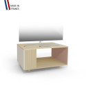 Meuble TV NEXIUM Chêne Clair - Porcelaine - Abricot