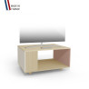 Meuble TV NEXIUM Chêne Clair - Porcelaine - Abricot