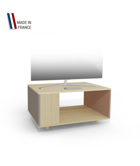 Meuble TV NEXIUM Chêne Clair - Sienne - Terracotta