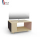 Meuble TV NEXIUM Chêne Clair - Graphite - Abricot