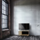 Meuble TV NEXIUM Chêne Clair - Graphite - Abricot