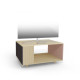 Meuble TV NEXIUM Chêne Clair - Graphite - Abricot
