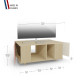 Meuble TV GRAND NEXIUM Chêne Clair - Abricot - Porcelaine