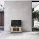 Meuble TV GRAND NEXIUM Chêne Clair - Graphite - Terracotta