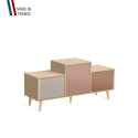 Meuble de rangement EX AEQUO - Chêne Clair - Cachemire - Abricot - Terracotta - 127,5x60,5cm