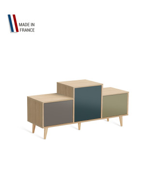 Meuble de rangement EX AEQUO - Chêne Clair - Cubanite - Tropical - Olive - 127,5x60,5cm