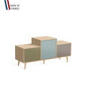 Meuble de rangement EX AEQUO - Chêne Clair - Olive - Curacao - Sienne - 127,5x60,5cm