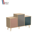 Meuble de rangement GRAND EX AEQUO - Chêne Clair - Abricot - Cubanite - Tropical - 127,4x74,5cm