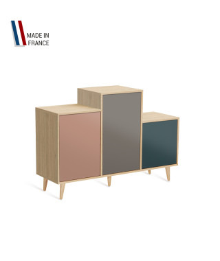 Meuble de rangement GRAND PODIUM - Chêne Clair - Abricot - Cubanite - Tropical - 127,4x88,5cm