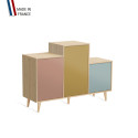 Meuble de rangement GRAND PODIUM - Chêne Clair - Abricot - Curry - Curacao - 127,4x88,5cm