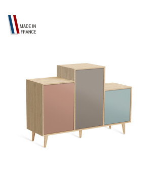 Meuble de rangement GRAND PODIUM - Chêne Clair - Abricot - Sienne - Curacao - 127,4x88,5cm