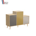 Meuble de rangement GRAND PODIUM - Chêne Clair - Cubanite - Curry - Cachemire - 127,4x88,5cm