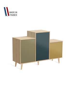 Meuble de rangement GRAND PODIUM - Chêne Clair - Olive - Tropical - Curry - 127,4x88,5cm