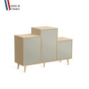 Meuble de rangement GRAND PODIUM - Chêne Clair - Perle - 127,4x88,5cm