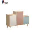 Meuble de rangement GRAND PODIUM - Chêne Clair - Porcelaine - Abricot - Curacao - 127,4x88,5cm