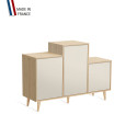 Meuble de rangement GRAND PODIUM - Chêne Clair - Porcelaine - 127,4x88,5cm