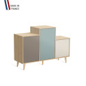 Meuble de rangement GRAND PODIUM - Chêne Clair - Sienne - Curacao - Porcelaine - 127,4x88,5cm
