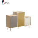 Meuble de rangement GRAND PODIUM - Chêne Clair - Sienne - Curry - Porcelaine - 127,4x88,5cm