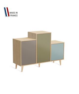Meuble de rangement GRAND PODIUM - Chêne Clair - Sienne - Olive - Curacao - 127,4x88,5cm