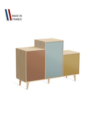 Meuble de rangement GRAND PODIUM - Chêne Clair - Terracotta - Curacao - Curry - 127,4x88,5cm