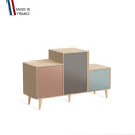 Meuble de rangement PODIUM - Chêne Clair -  Abricot - Cubanite - Curacao - 127,5x74,5cm