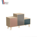Meuble de rangement PODIUM - Chêne Clair -  Abricot - Cubanite - Tropical - 127,5x74,5cm