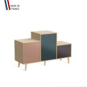 Meuble de rangement PODIUM - Chêne Clair -  Abricot - Tropical - Graphite - 127,5x74,5cm