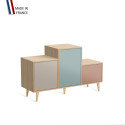 Meuble de rangement PODIUM - Chêne Clair -  Cachemire - Curacao - Abricot - 127,5x74,5cm