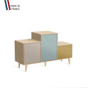 Meuble de rangement PODIUM - Chêne Clair -  Cachemire - Curacao - Curry - 127,5x74,5cm