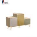 Meuble de rangement PODIUM - Chêne Clair -  Cachemire - Curry - Olive - 127,5x74,5cm