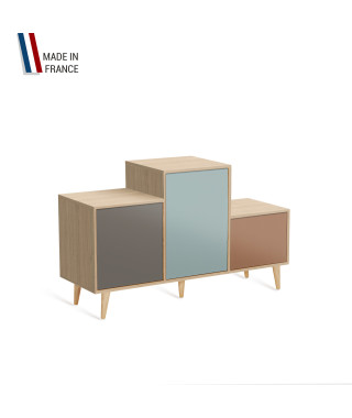 Meuble de rangement PODIUM - Chêne Clair -  Cubanite - Curacao - Terracotta - 127,5x74,5cm