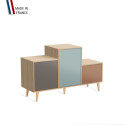 Meuble de rangement PODIUM - Chêne Clair -  Cubanite - Curacao - Terracotta - 127,5x74,5cm