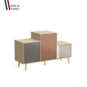 Meuble de rangement PODIUM - Chêne Clair -  Cubanite - Terracotta - Cachemire - 127,5x74,5cm