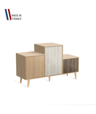 Meuble de rangement PODIUM - Chêne Clair -  Chêne Clair - Pin Cap Ferret - Chêne Vintage - 127,5x74,5cm