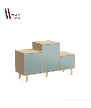 Meuble de rangement PODIUM - Chêne Clair - Curaçao - Cachemire - Porcelaine - - 127,5x74,5cm