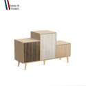 Meuble de rangement PODIUM - Chêne Clair - Curacao - Tropica - Graphite - 127,5x74,5cm