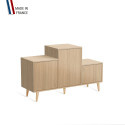 Meuble de rangement PODIUM - Chêne Clair -  Chêne Vintage - Chêne Clair - Pin Cap Ferret - 127,5x74,5cm