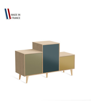 Meuble de rangement PODIUM - Chêne Clair -  Olive - Tropical - Curry - 127,5x74,5cm