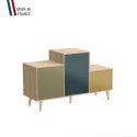 Meuble de rangement PODIUM - Chêne Clair -  Olive - Tropical - Curry - 127,5x74,5cm