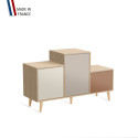 Meuble de rangement PODIUM - Chêne Clair -  Porcelaine - Cachemire - Terracotta - 127,5x74,5cm