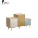 Meuble de rangement PODIUM - Chêne Clair -  Porcelaine - Curry - Curacao - 127,5x74,5cm